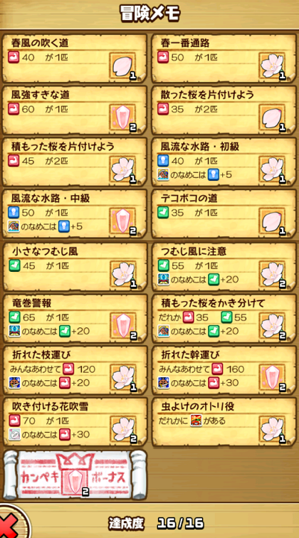 なめこの巣 イベント冒険メモ2