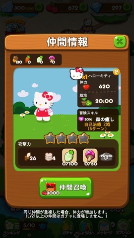 LINEポコポコxハローキティコラボ ☆4キティのステータス