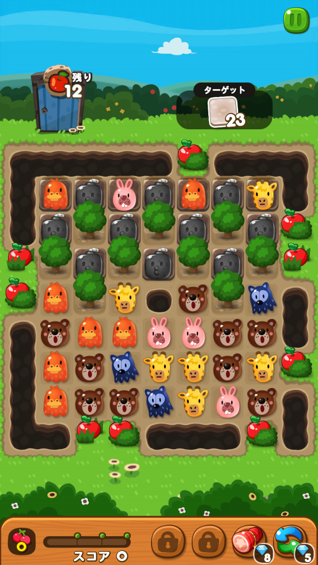 【ポコポコ】192を超える難易度の199…リンゴ優先＋ダブル爆弾でステージ制覇？