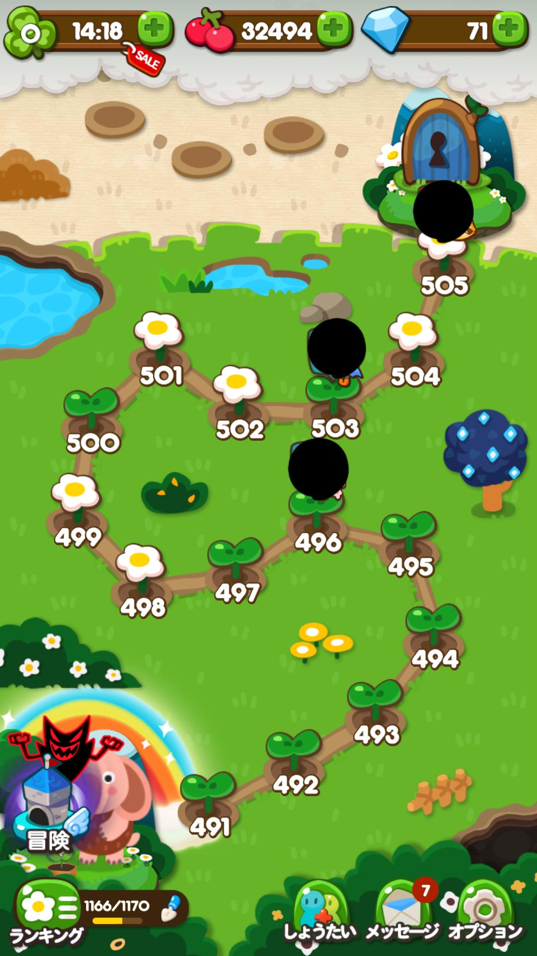 【ポコポコ】エリア34はクリアしても花が咲きにくい…星花までどんだけかかるのか？