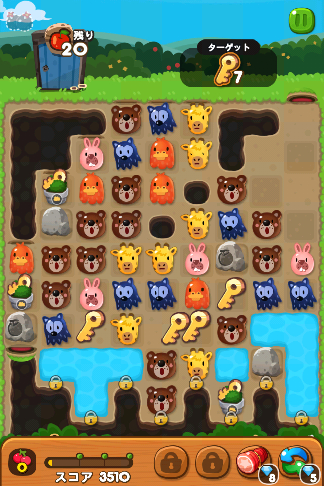 【ポコポコ】新エリアで鍵が寄ったり、水に飲み込まれる不具合が発生。ステージ349or354で見られるらしい？