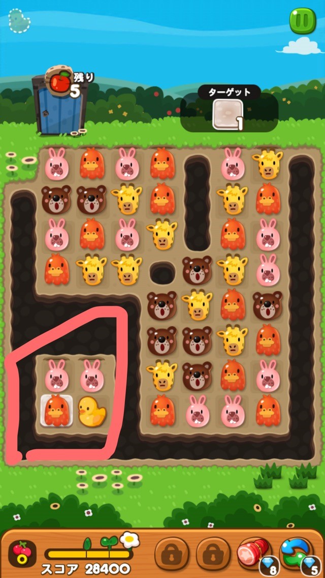 【ポコポコ】まだできない人いる？離れた場所にあるブロックやリンゴは矢印爆弾必須！